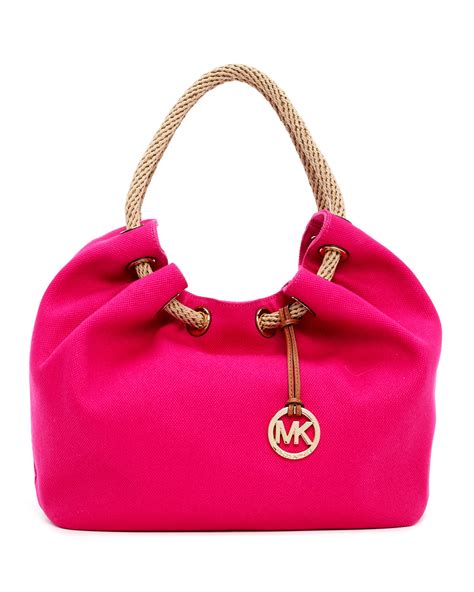 michael kors adele pink purse|Michael Kors pink canvas tote.